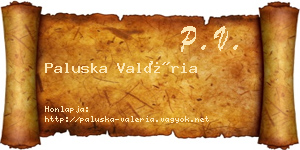 Paluska Valéria névjegykártya